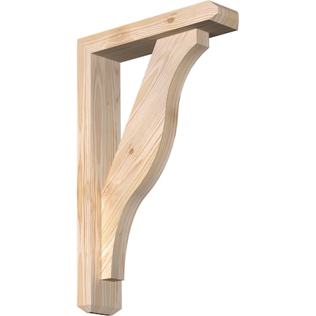Ekena Millwork Funston Craftsman Smooth Bracket w/ Offset Brace, Douglas Fir, 3 1/2"W x 14"D x 22"H BKT0402X14X22FST04SDF